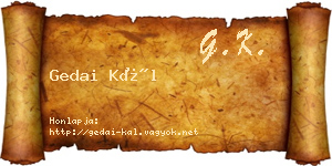 Gedai Kál névjegykártya